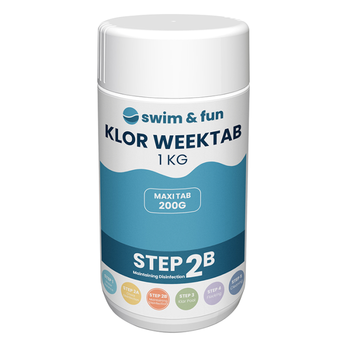 SWIM & FUN KLORTABLETTER WEEKTAB 200 G