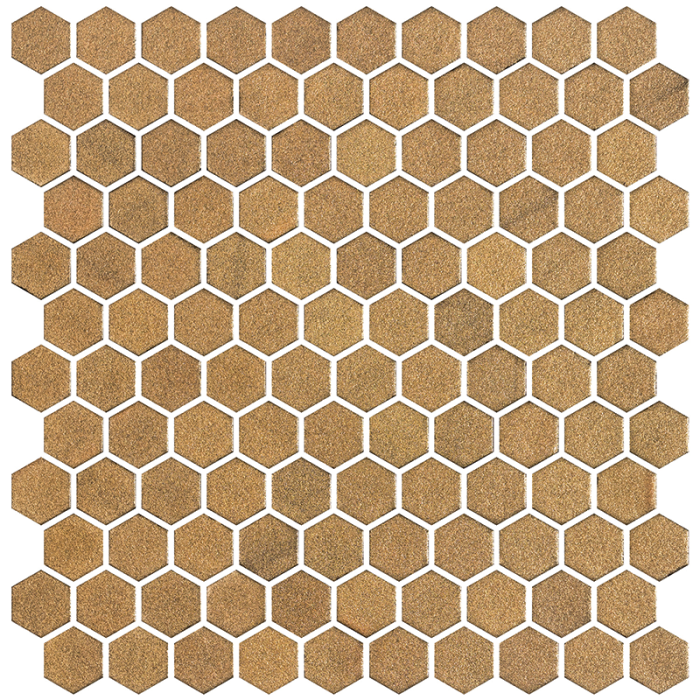 MOSAIK HEXAGON STONEGLASS GOLD 2,5X2,5