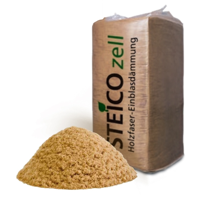 Træfiberisolering Zell til indblæsning 15 kg/pk, 21 pk/pal Steico